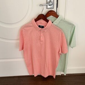 Charles Tyrwhitt Pink and Mint Green Short-Sleeve Polo Pair